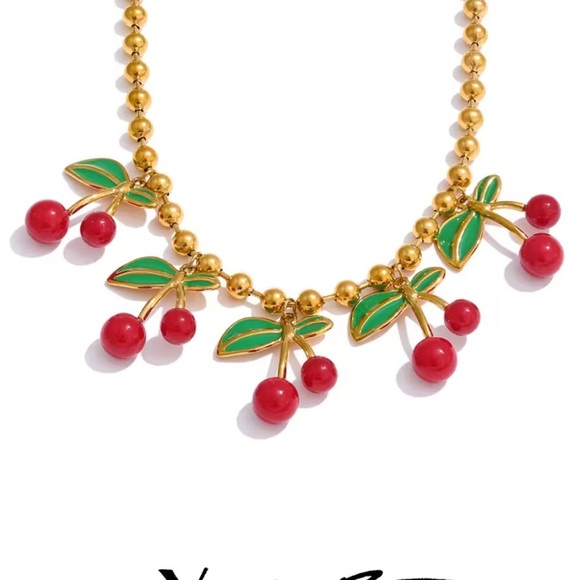 Cherry La Cherie 18K Gold Stainless Steel Waterproof Necklace - Picture 17 of 17